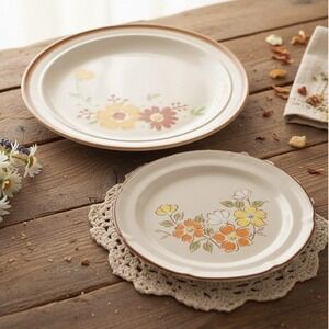 Hearthside Spring Garden Baroque Salad Plate & Homer Laughlin Floral Dinner Dish